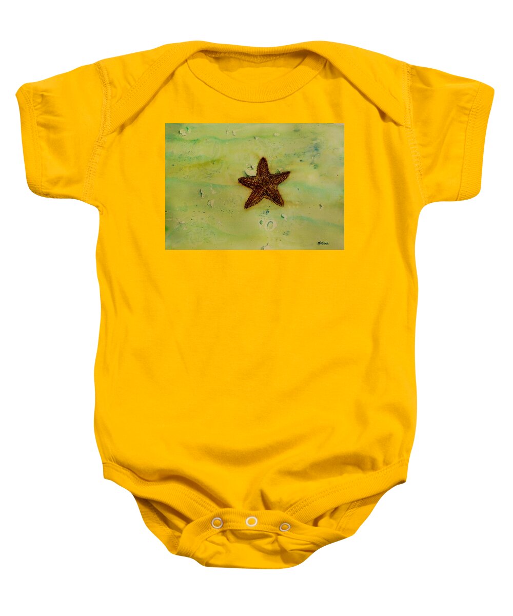 Starfish Baby Onesie featuring the painting In the Keys by Lil Taylor