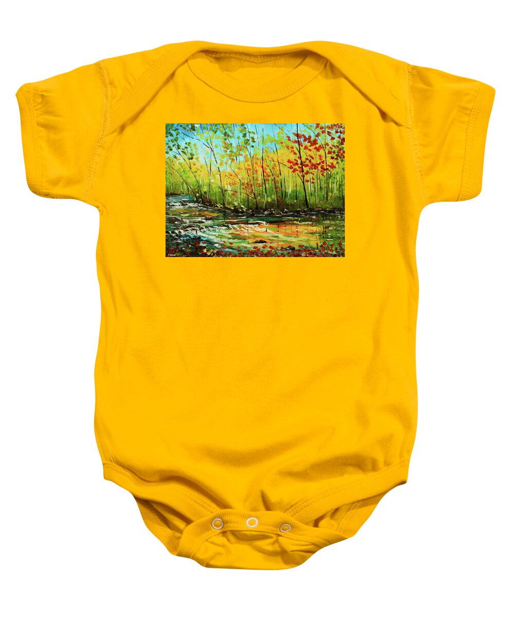  Landscape Paintings Baby Onesie featuring the painting In the Woods by Kevin Brown