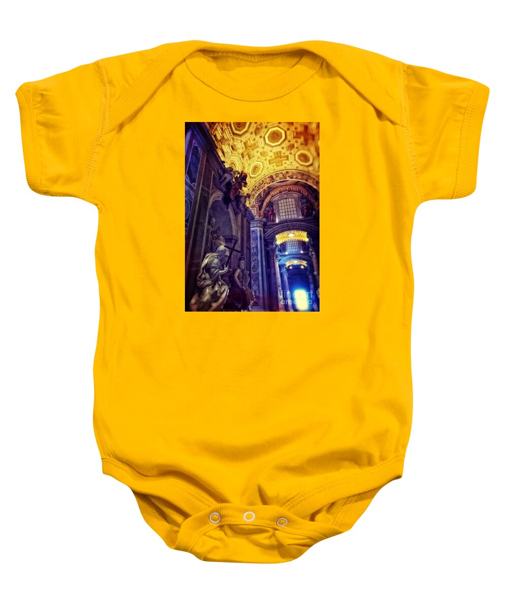 St Peters Basilica Baby Onesie featuring the photograph Interior of St Peter's Basilica by HD Connelly