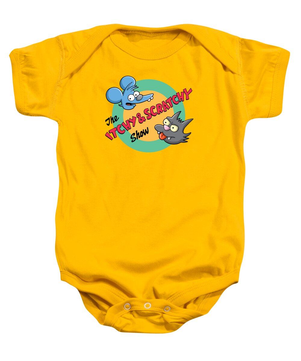 Itchy Baby Onesie featuring the digital art Itchy And Scratchy by Ian King