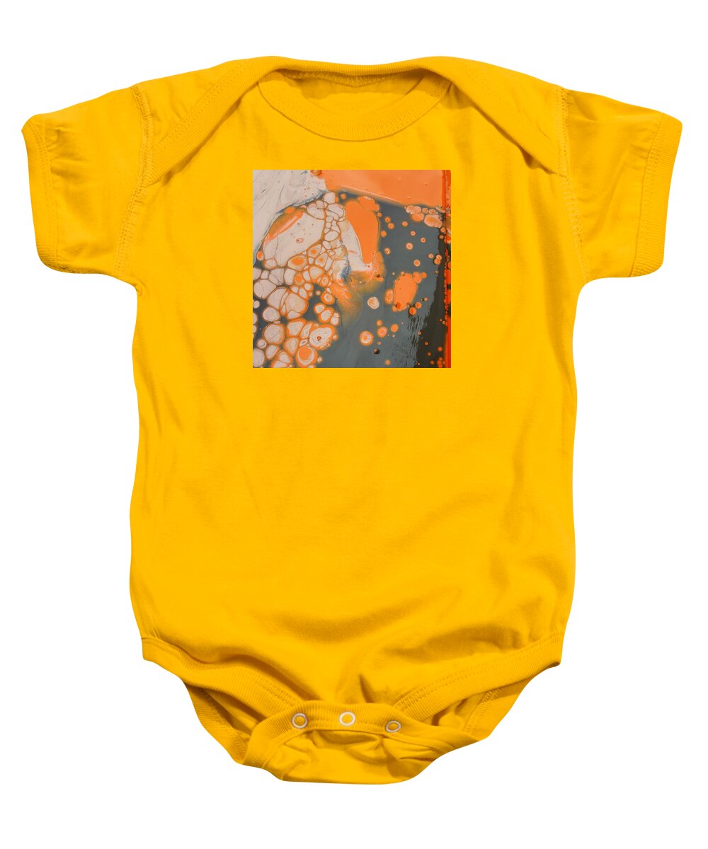 Abstract Baby Onesie featuring the painting Johnny Pepper crowding over hyppo by Gyula Julian Lovas