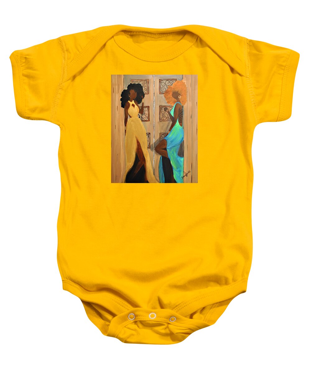 Black Women Baby Onesie featuring the photograph Kamera Ready by Diamin Nicole