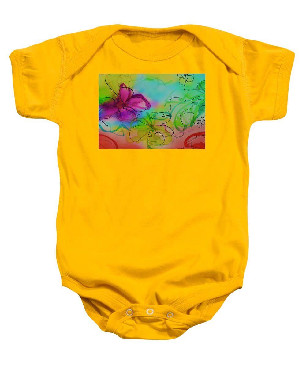 Baby Onesie featuring the painting Large Flower 2 by Barbara Pease