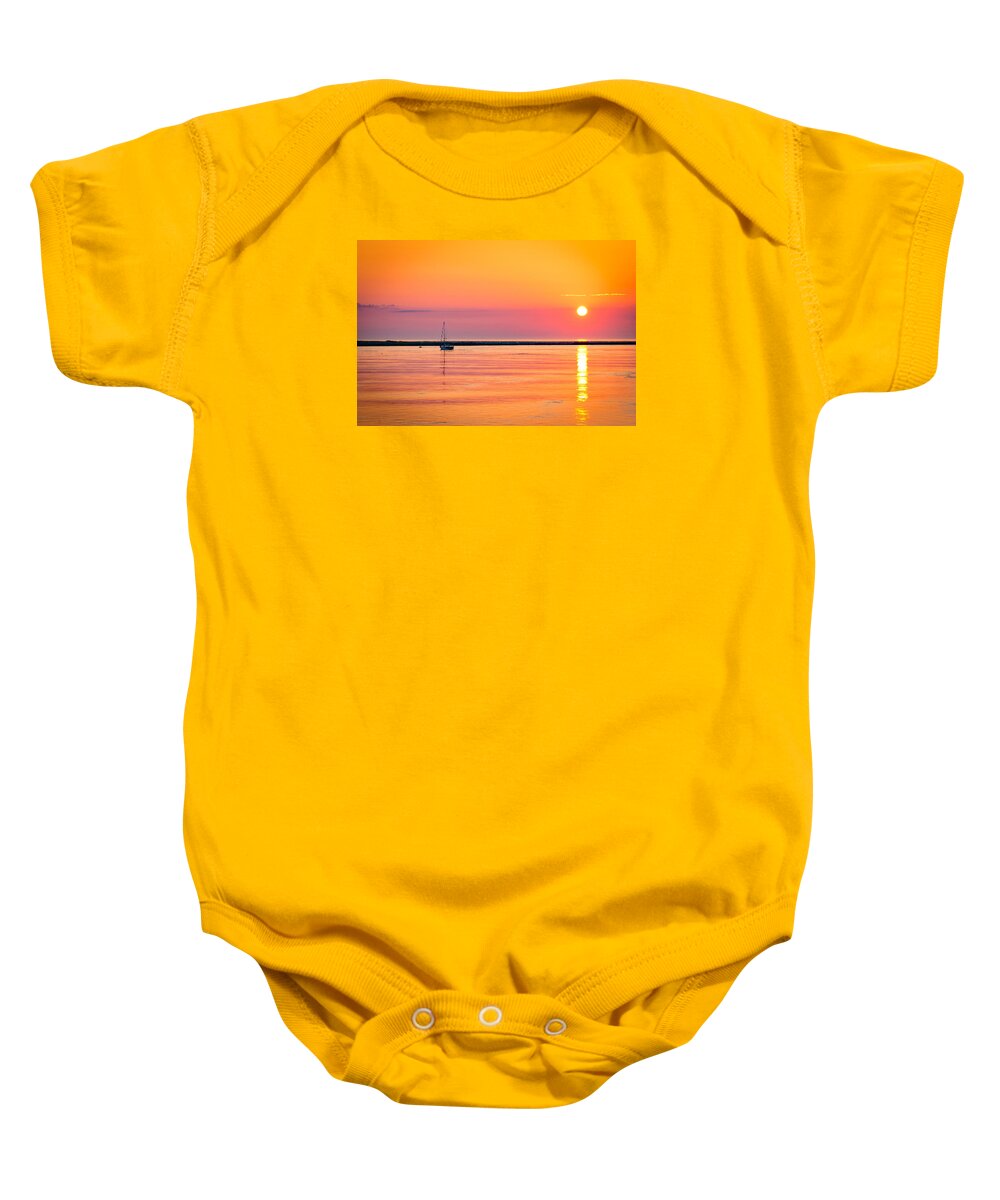 Sunrise Baby Onesie featuring the photograph LBI Dawn by Mark Rogers