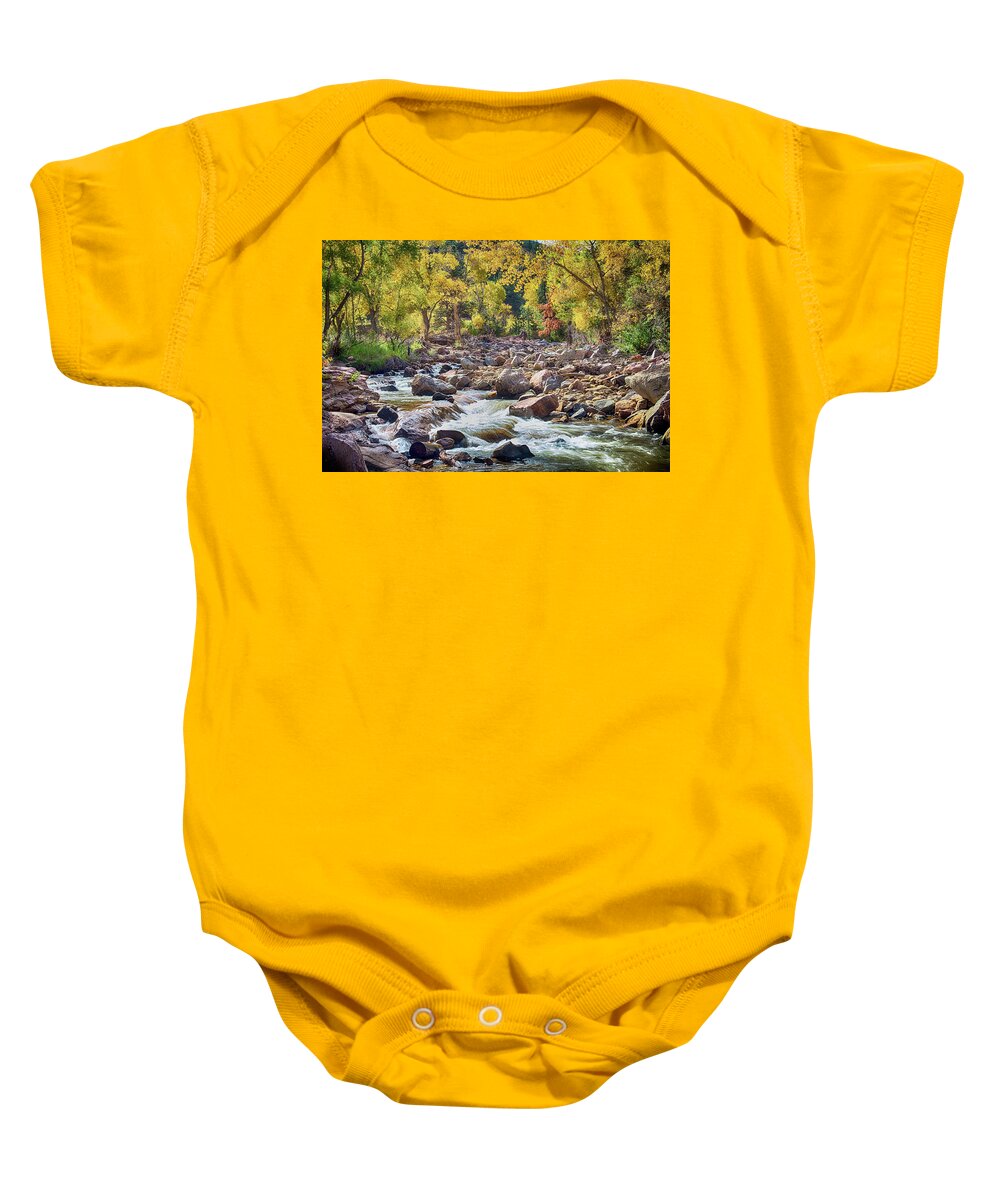 Autumn Baby Onesie featuring the photograph Left Hand Creek by James BO Insogna