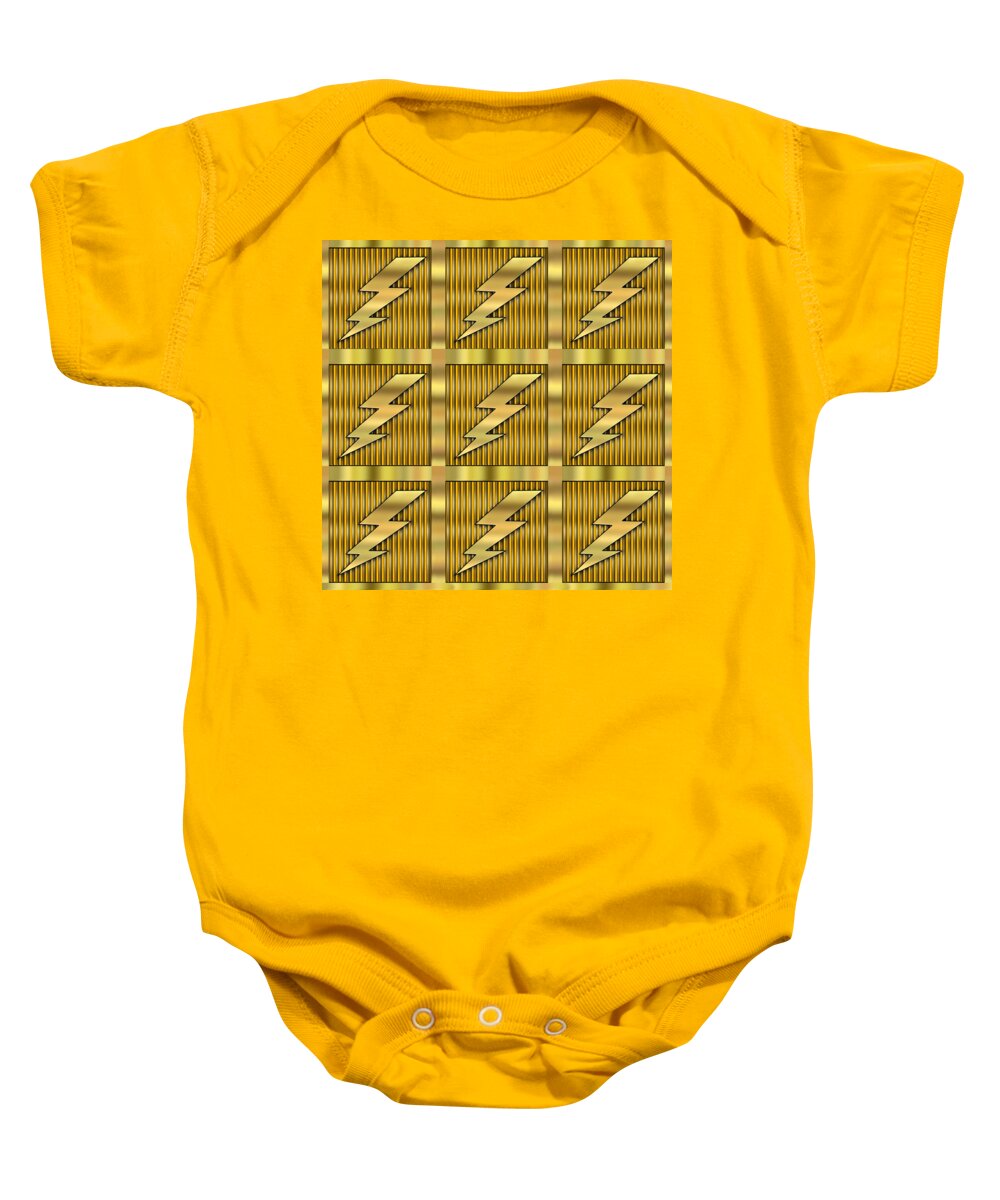 Staley Baby Onesie featuring the digital art Lightning Bolt Group - Transparent by Chuck Staley