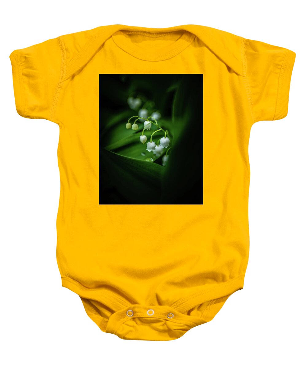 Lily Of The Valley Flower Baby Onesie featuring the photograph Lily of the Valley by Pamela Taylor