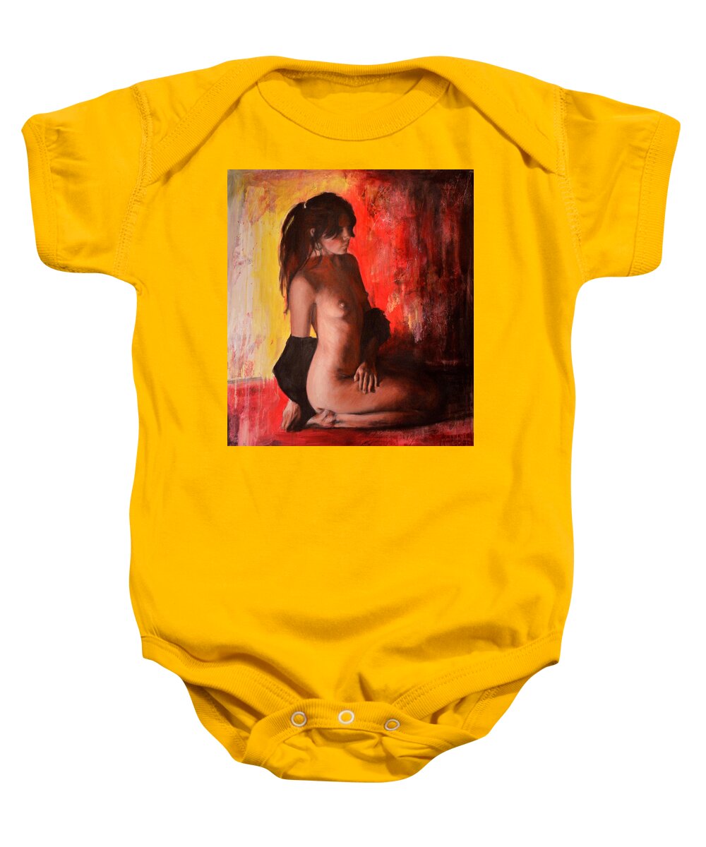 Nudes Baby Onesie featuring the painting Luminoso 2 by Escha Van den bogerd