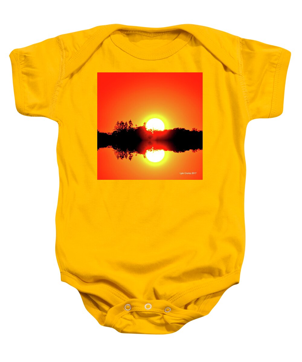 Abstract Baby Onesie featuring the digital art Magic Sunset Two by Lyle Crump