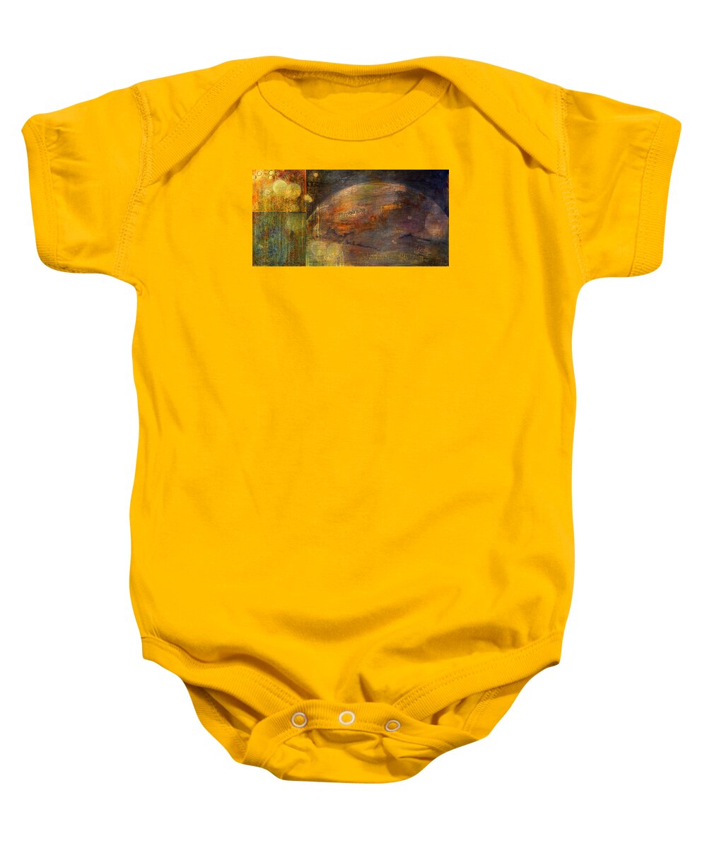 Abstract Baby Onesie featuring the painting Mindfulness by Theresa Marie Johnson