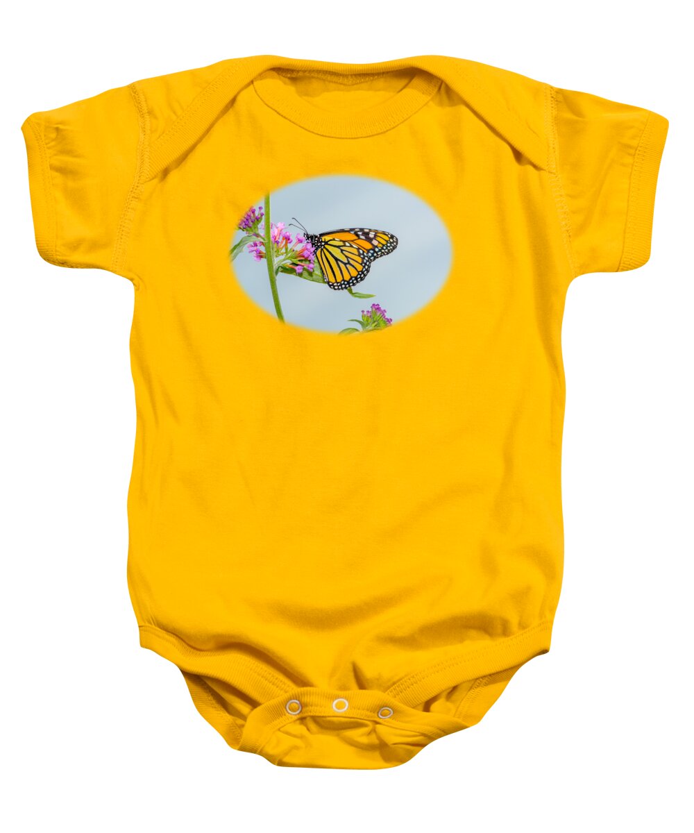 Animal Baby Onesie featuring the photograph Monarch Butterfly Vignette by Marv Vandehey