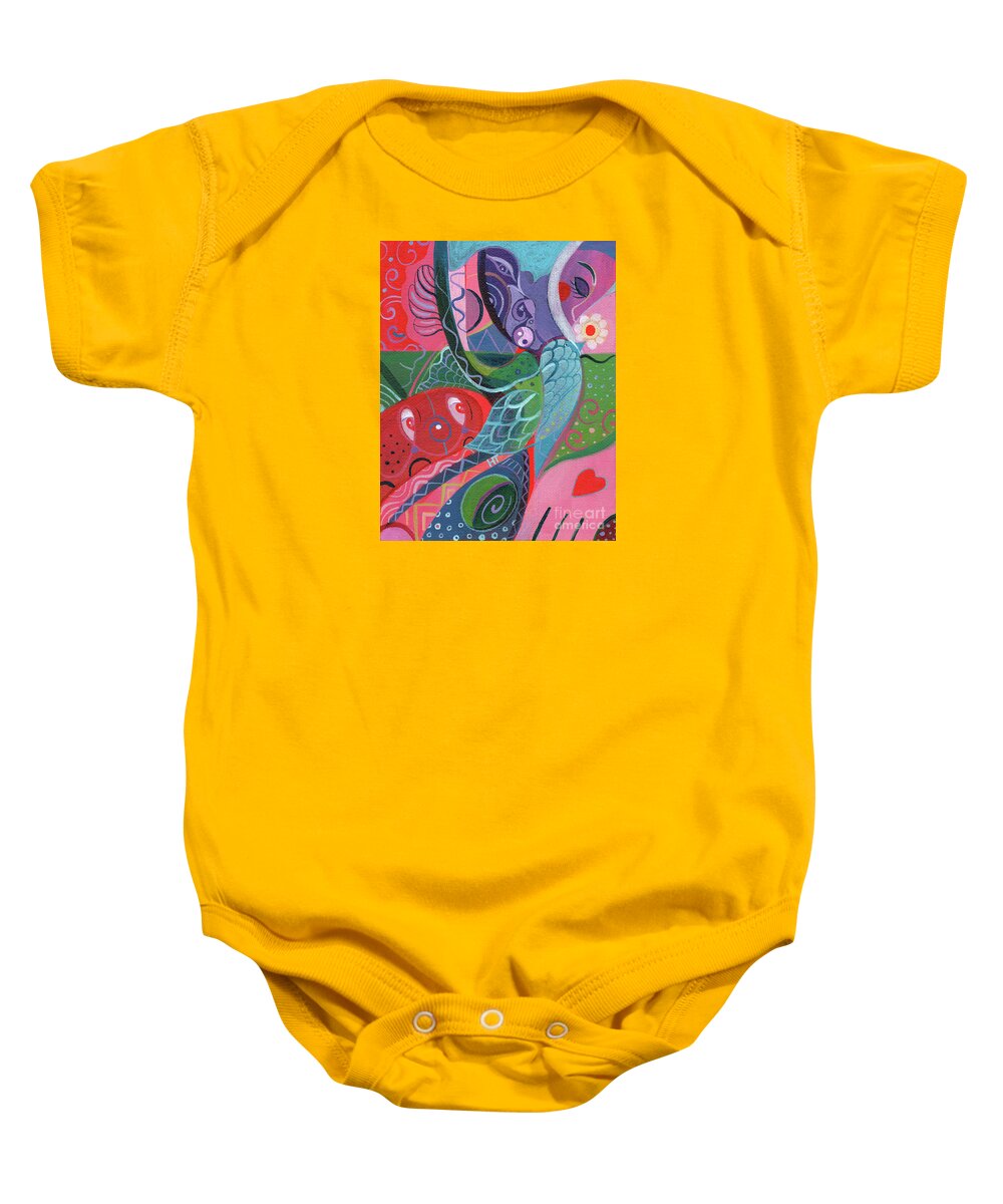 Love Baby Onesie featuring the painting More Love by Helena Tiainen