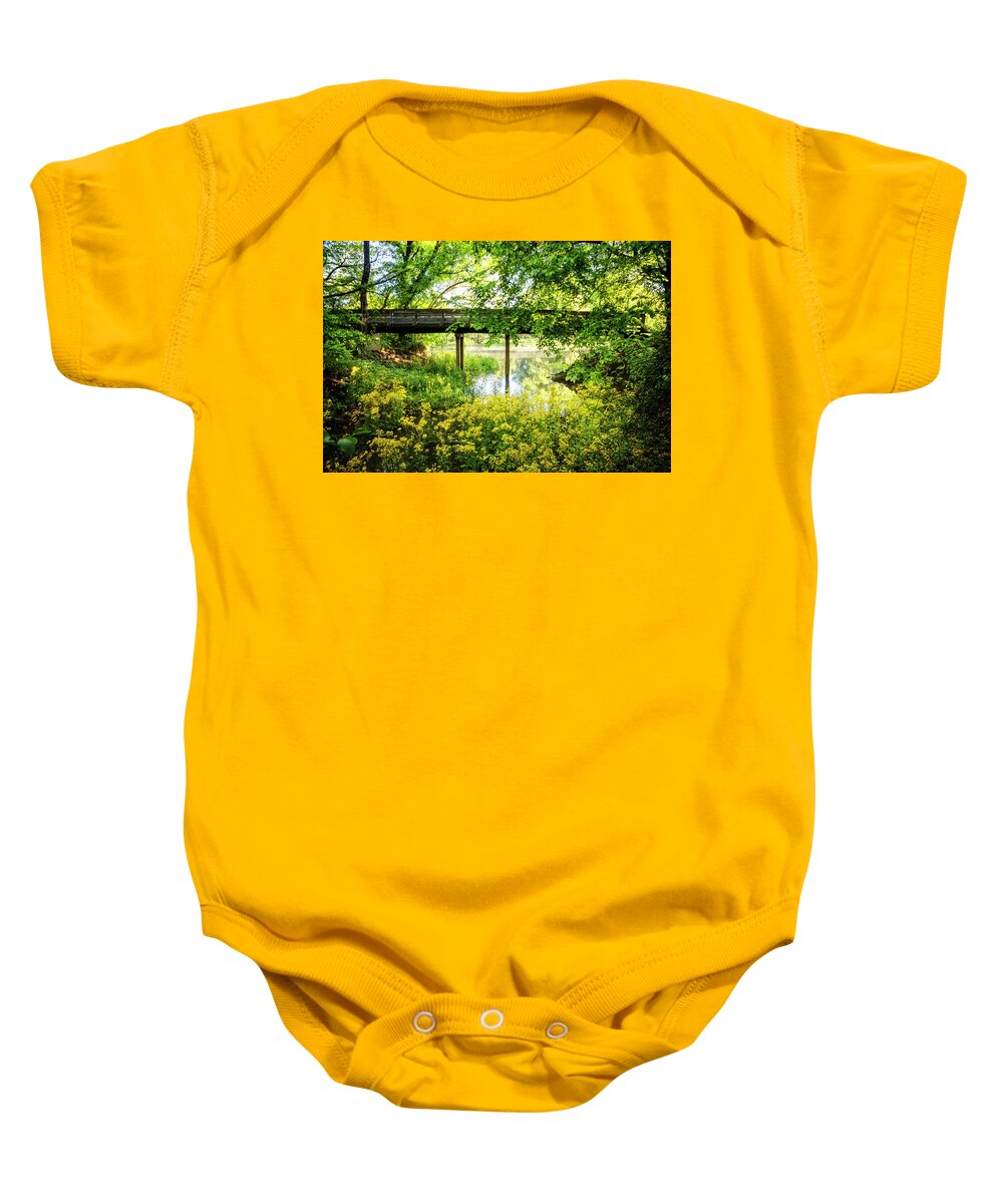Appalachia Baby Onesie featuring the photograph Morning Golden Glow by Debra and Dave Vanderlaan