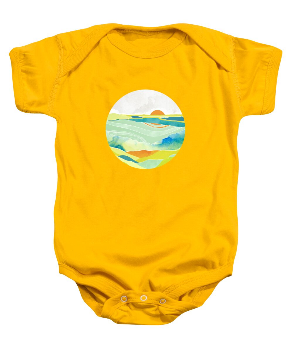 Moss Baby Onesie featuring the digital art Moss Hills by Spacefrog Designs