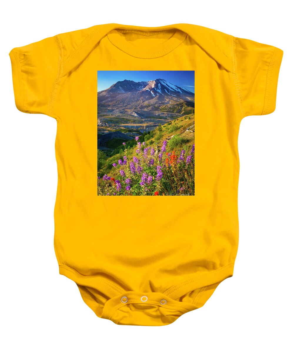 America Baby Onesie featuring the photograph Mount Saint Helens Caldera by Inge Johnsson