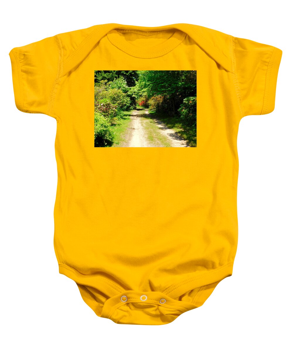 Kingston Baby Onesie featuring the photograph New England Country Road by Catherine Gagne