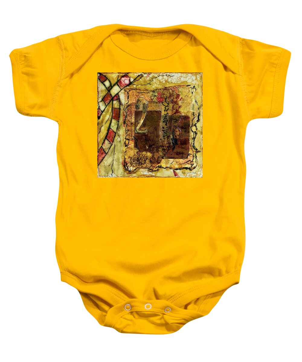Number 2 Baby Onesie featuring the mixed media Number 2 Encaustic Collage by Bellesouth Studio