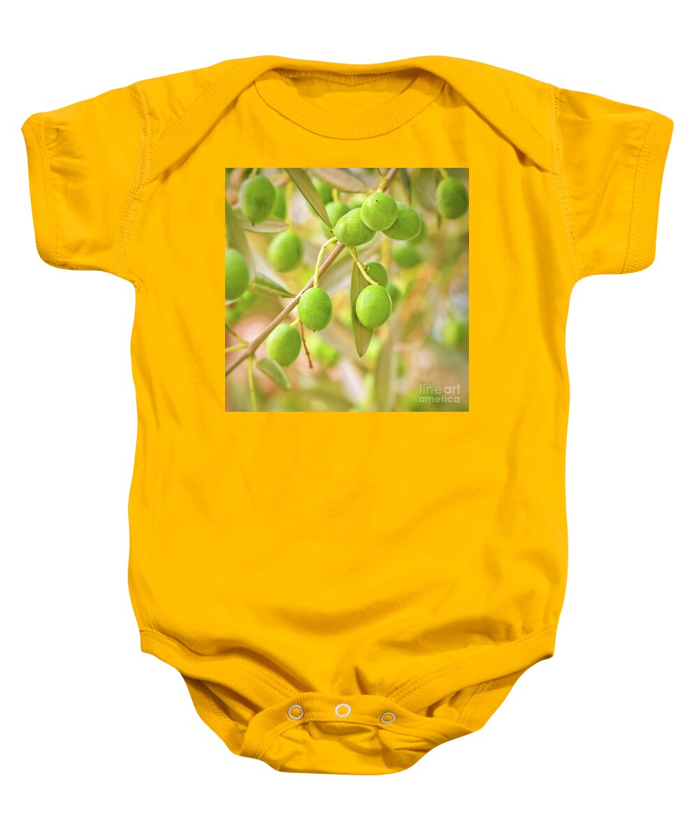 Olive Tree Baby Onesie featuring the photograph Olives by Delphimages Photo Creations