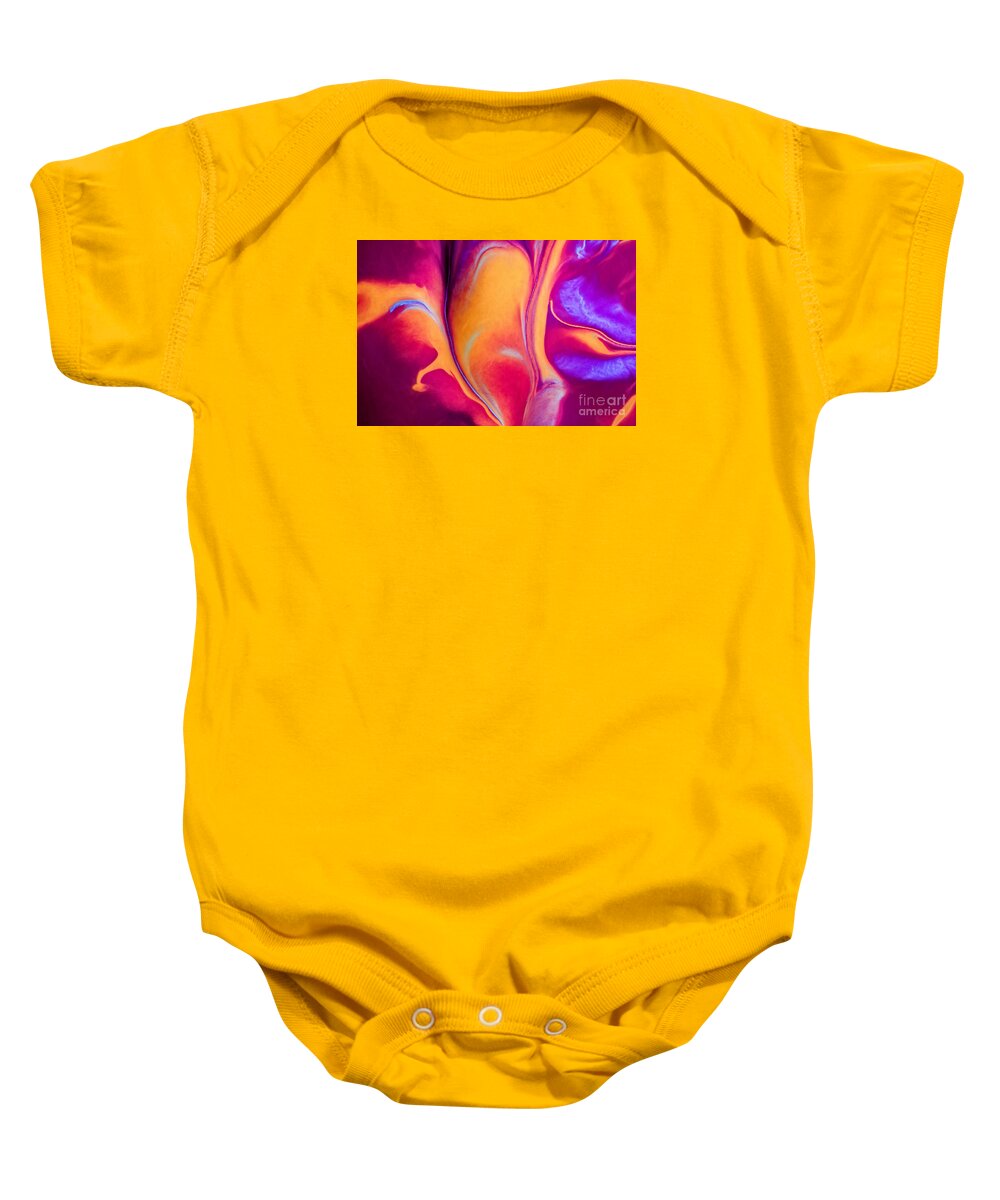 Abstract Baby Onesie featuring the painting One heart by Patti Schulze