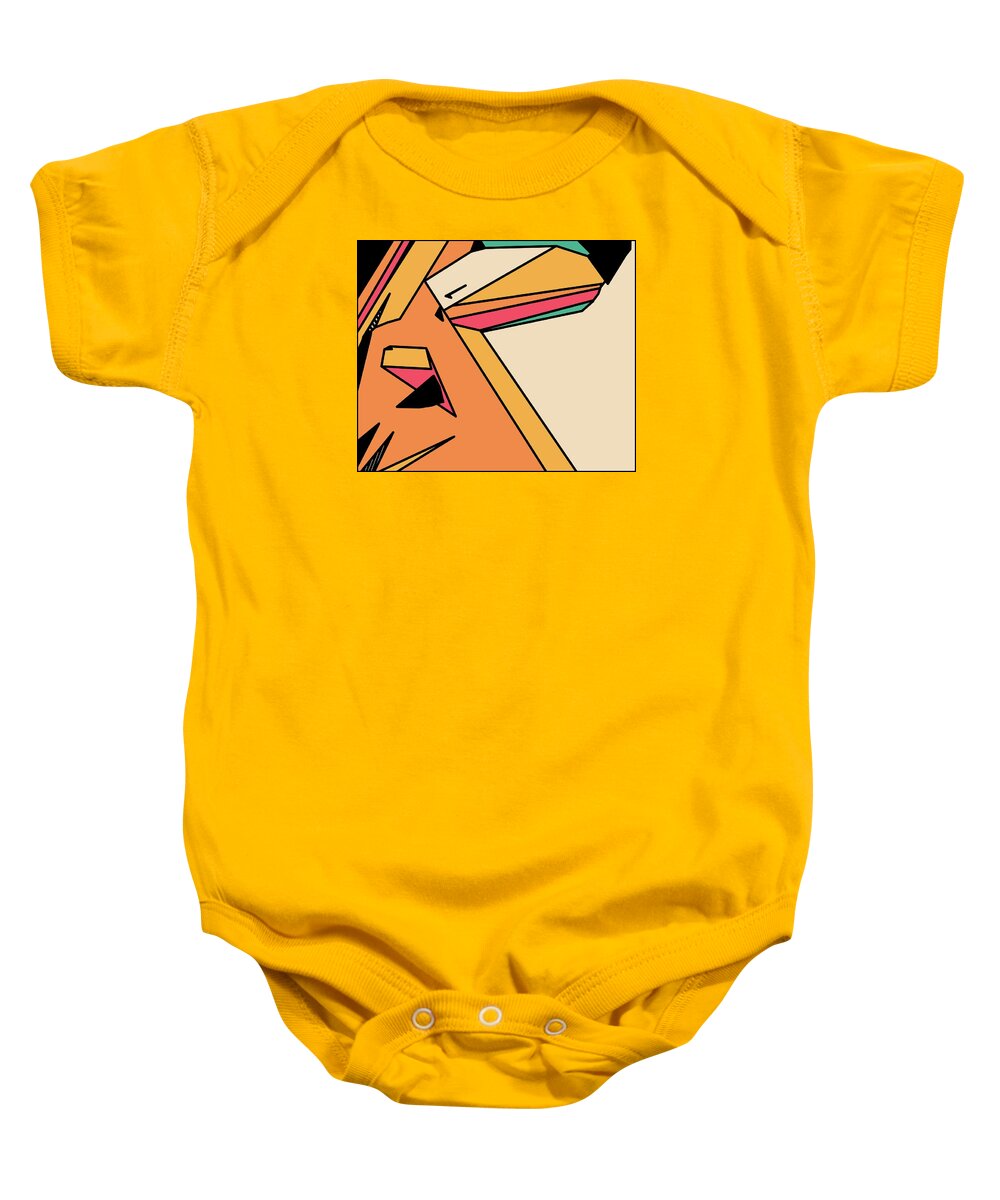 Abstract Baby Onesie featuring the digital art Orange Abstract by Nissy G