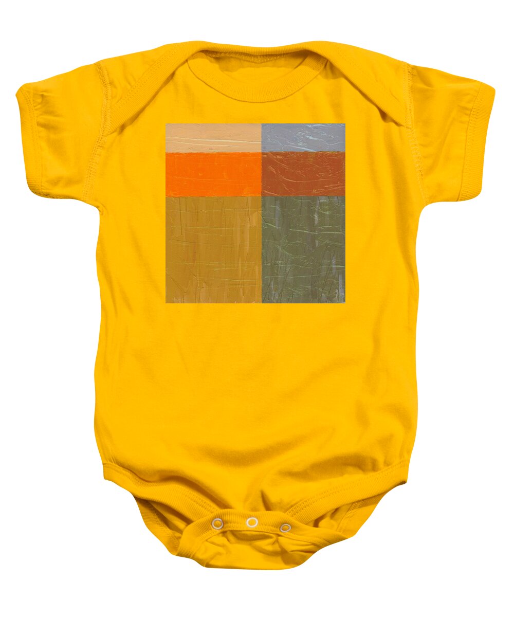 Paint Baby Onesie featuring the painting Orange and Grey by Michelle Calkins