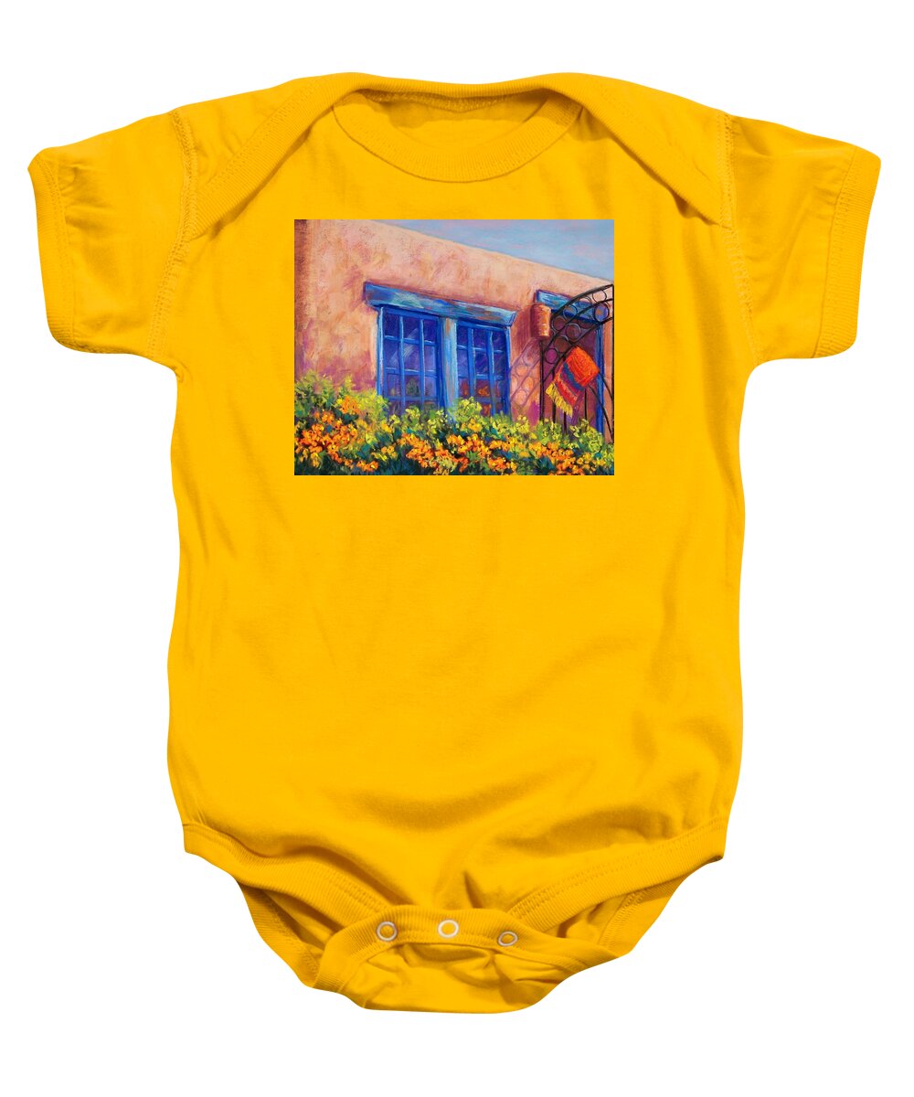 Landscape Baby Onesie featuring the pastel Orange Berries by Candy Mayer