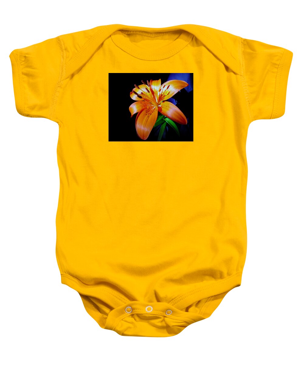 Flower Baby Onesie featuring the photograph orange Glow by Robert Och