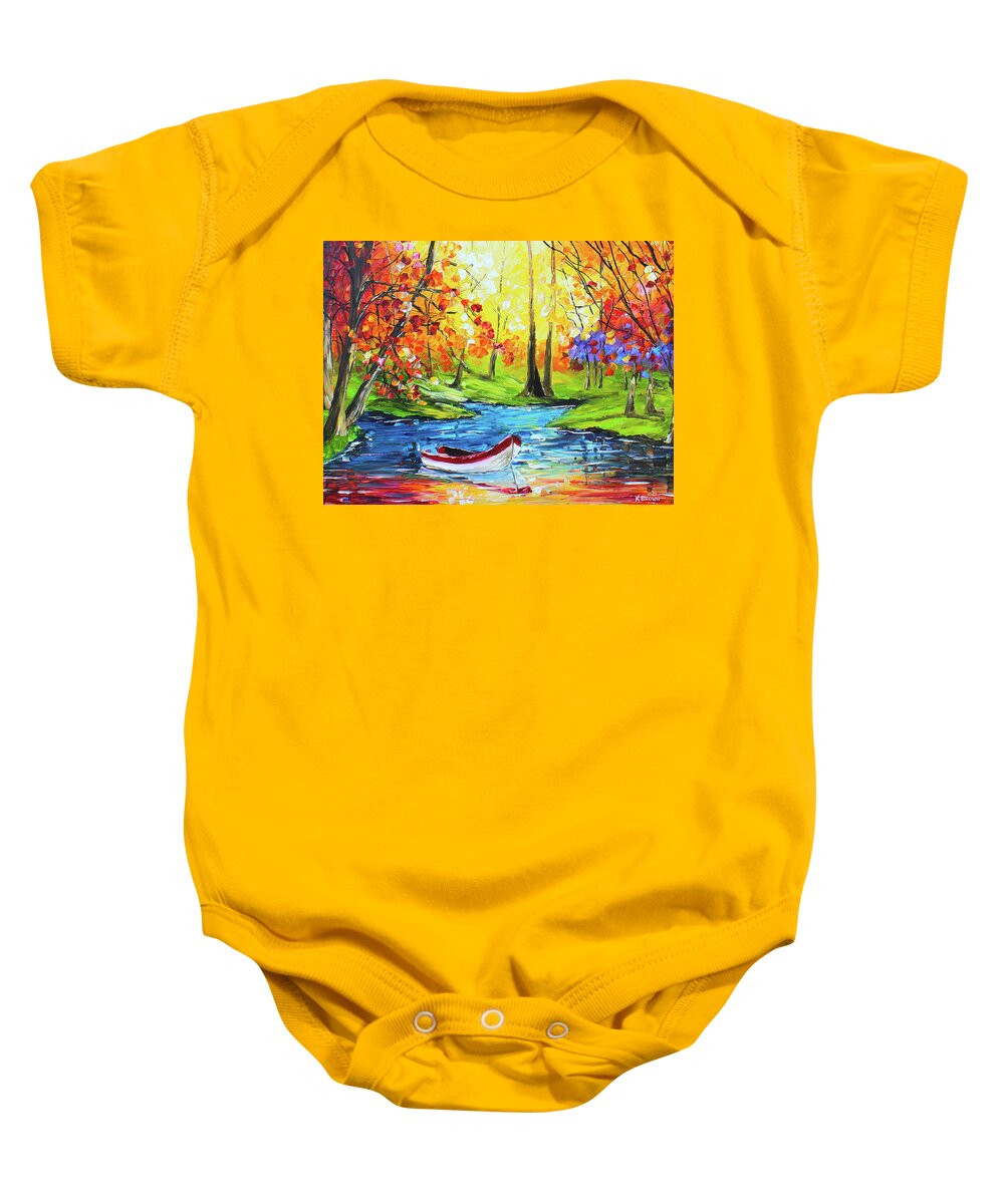 Caribbean House Baby Onesie featuring the painting Panga by Kevin Brown