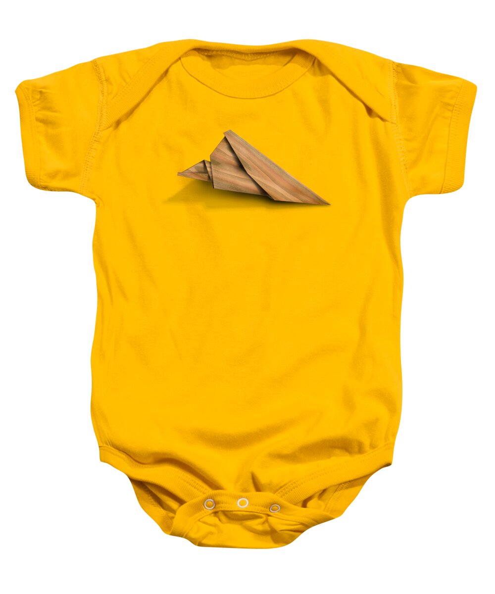 Aircraft Baby Onesie featuring the photograph Paper Airplanes of Wood 2 by Yo Pedro