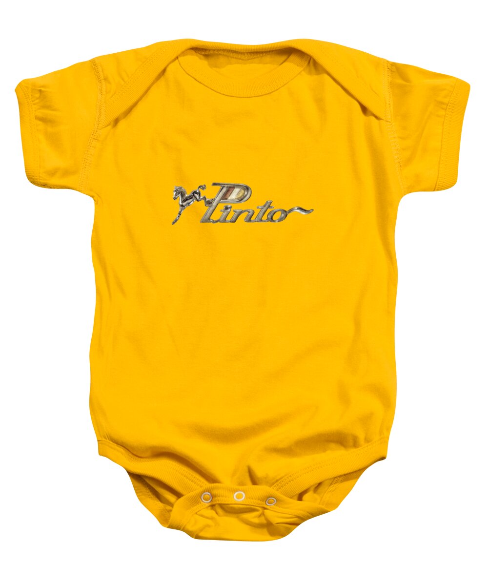 Automotive Baby Onesie featuring the photograph Pinto Car Badge by YoPedro