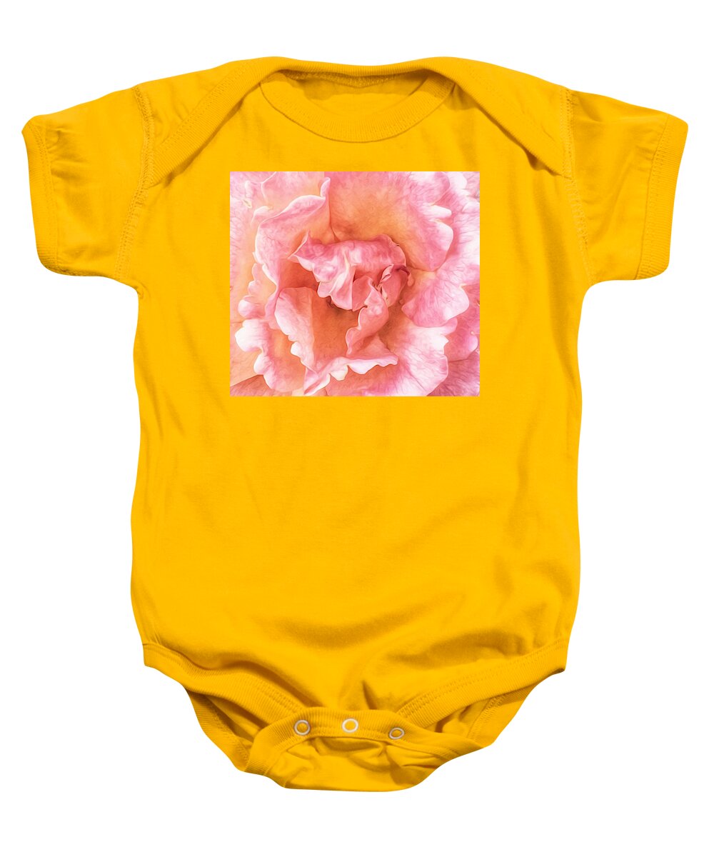 Rose Baby Onesie featuring the photograph Pretty in Pink by Doris Aguirre