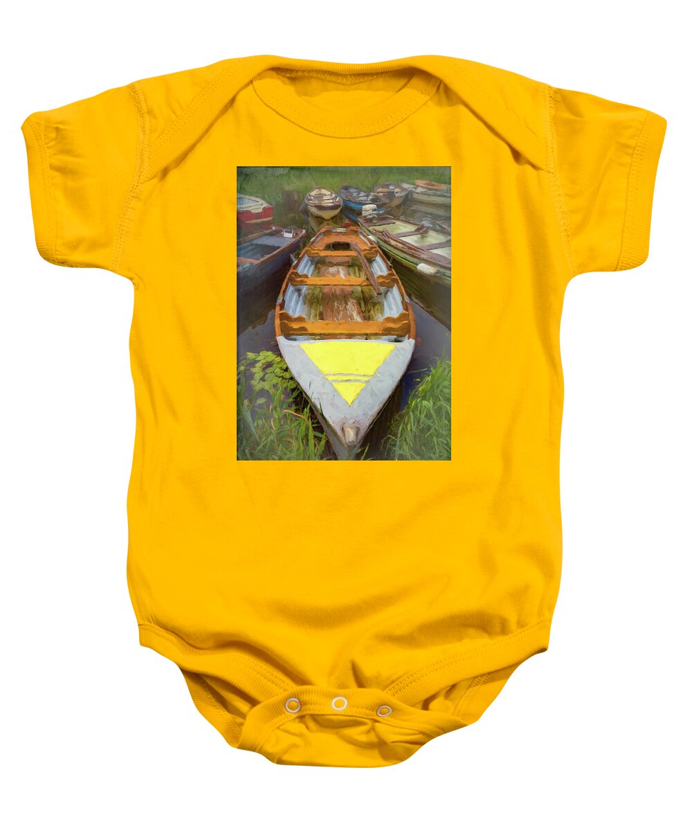 Boats Baby Onesie featuring the photograph Ready for Summer Watercolor Painting by Debra and Dave Vanderlaan