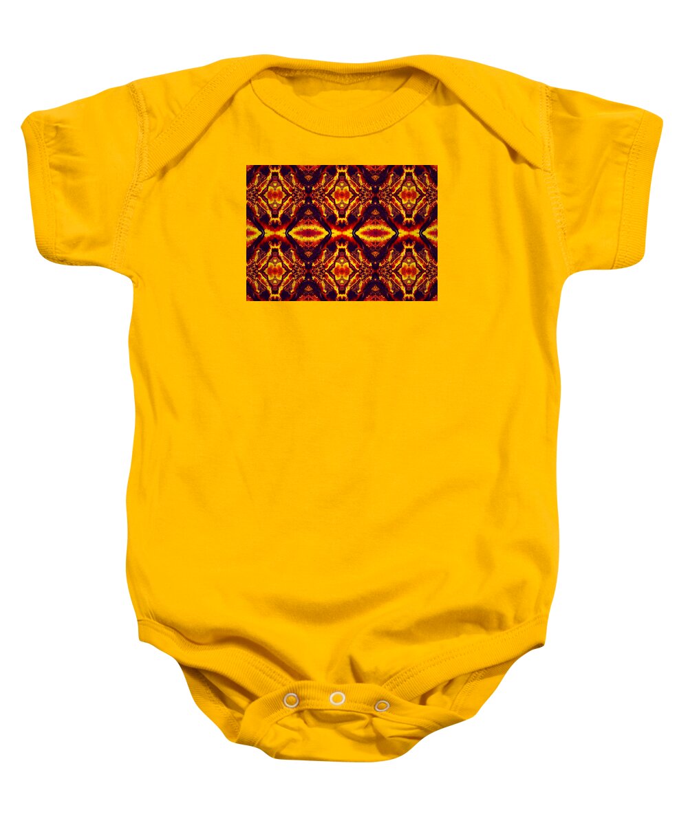 Abstract Baby Onesie featuring the digital art Impressions - Volcanic Emissions 1 by Charmaine Zoe