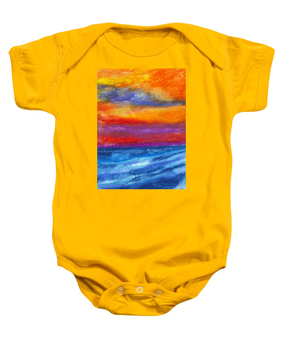 Ocean Baby Onesie featuring the painting Restless Sea by Stephen Anderson