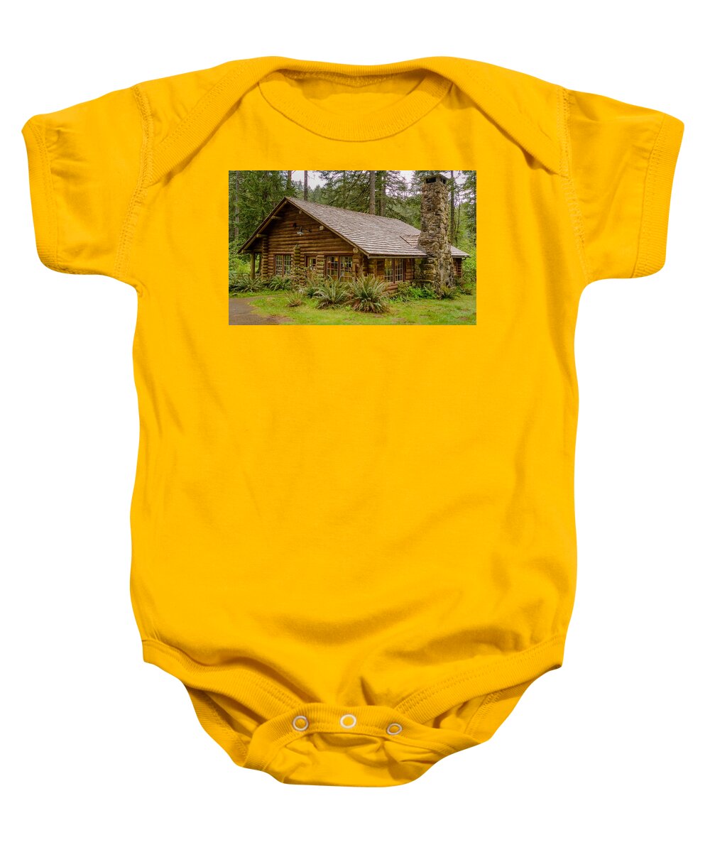 Cabin Baby Onesie featuring the photograph Rustic Cabin by Jerry Cahill