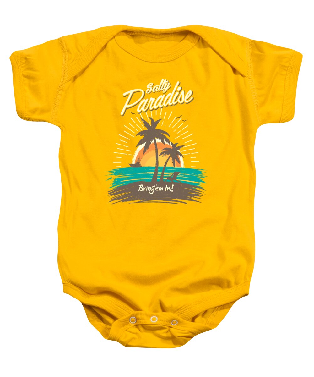 Paradise Baby Onesie featuring the digital art Salty Paradise by Kevin Putman
