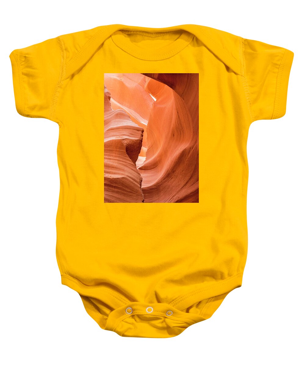 Antelope Canyon Baby Onesie featuring the photograph Sandstone Swirls by Jeanne May