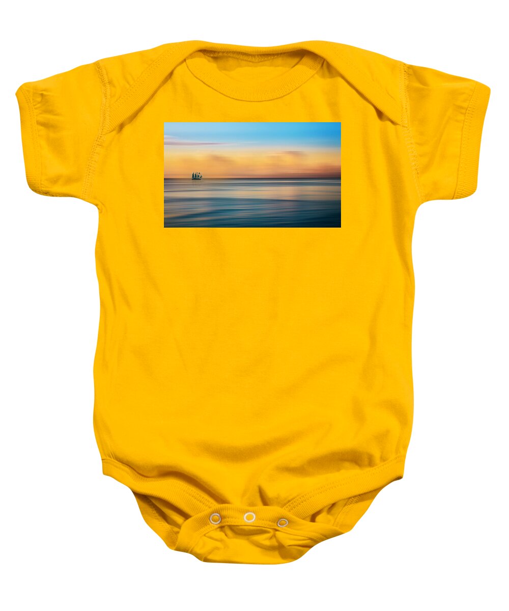 Boats Baby Onesie featuring the photograph Serenity Sailing Dreamscape by Debra and Dave Vanderlaan