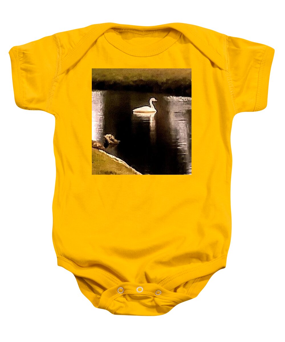 Swan Baby Onesie featuring the photograph Serenity by Suzanne Berthier
