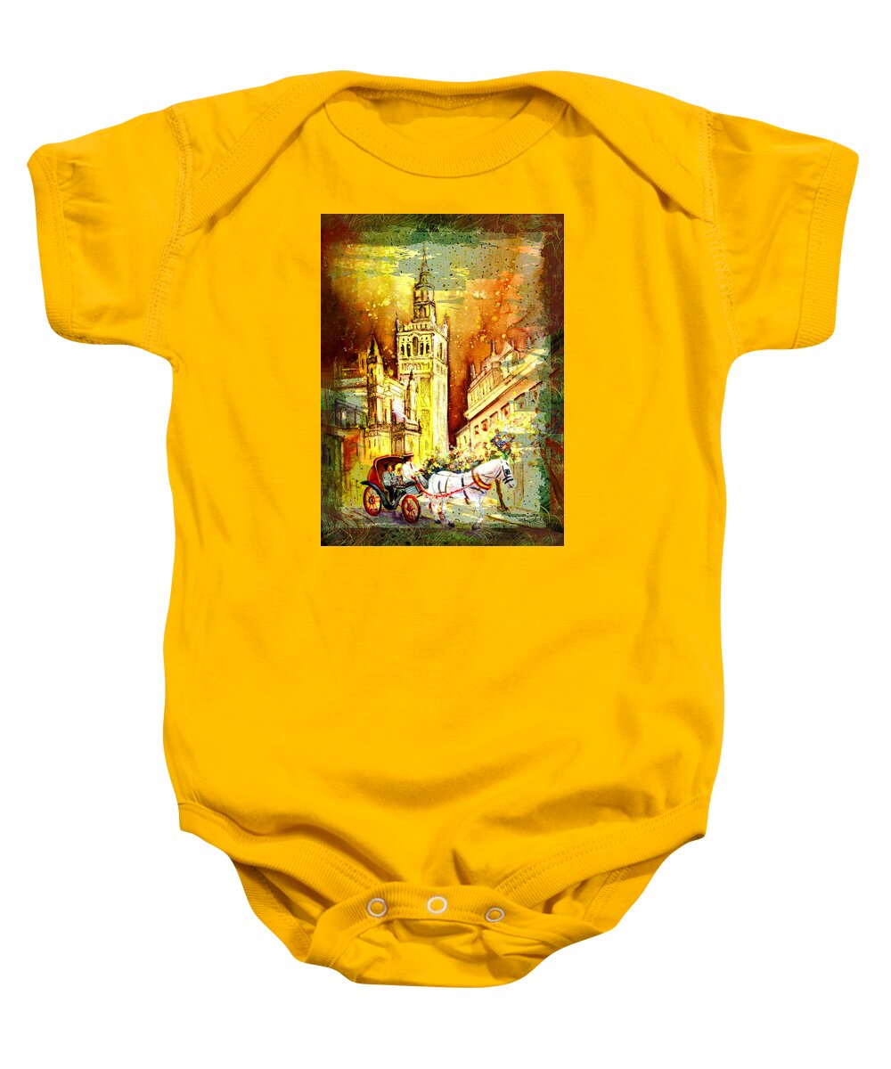 Travel Baby Onesie featuring the painting Sevilla Authentic Madness by Miki De Goodaboom