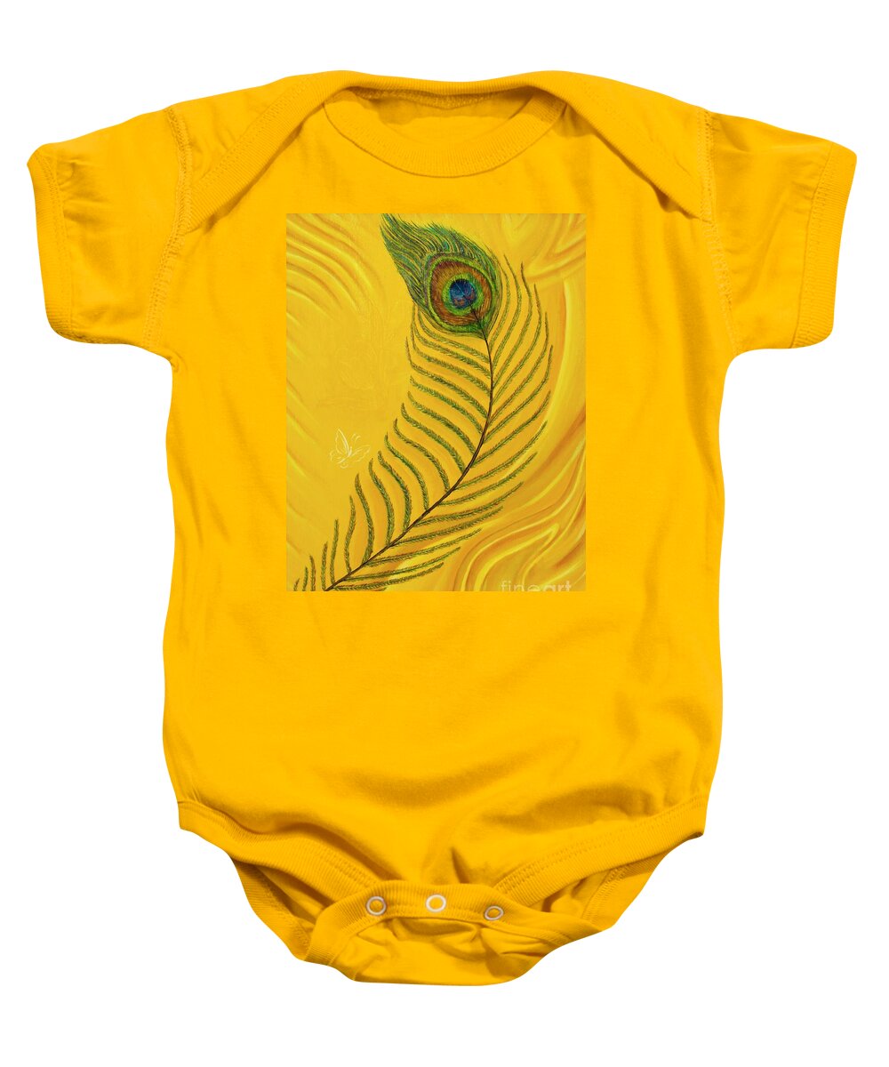 Painting Baby Onesie featuring the painting Shimmering on Silk by Sudakshina Bhattacharya