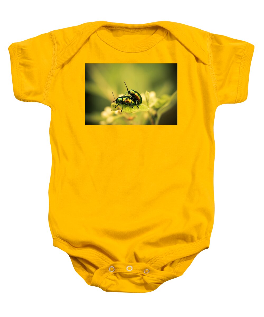 Beetles Baby Onesie featuring the photograph Shiny Pair by Shane Holsclaw
