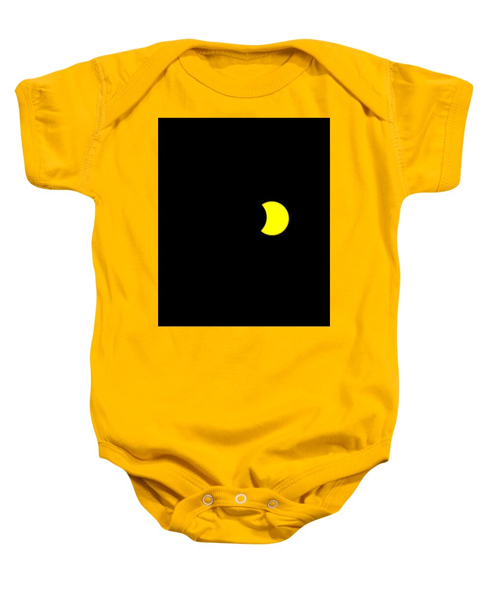 Sun Baby Onesie featuring the painting Solar Eclipse, Cookie bite by Celestial Images