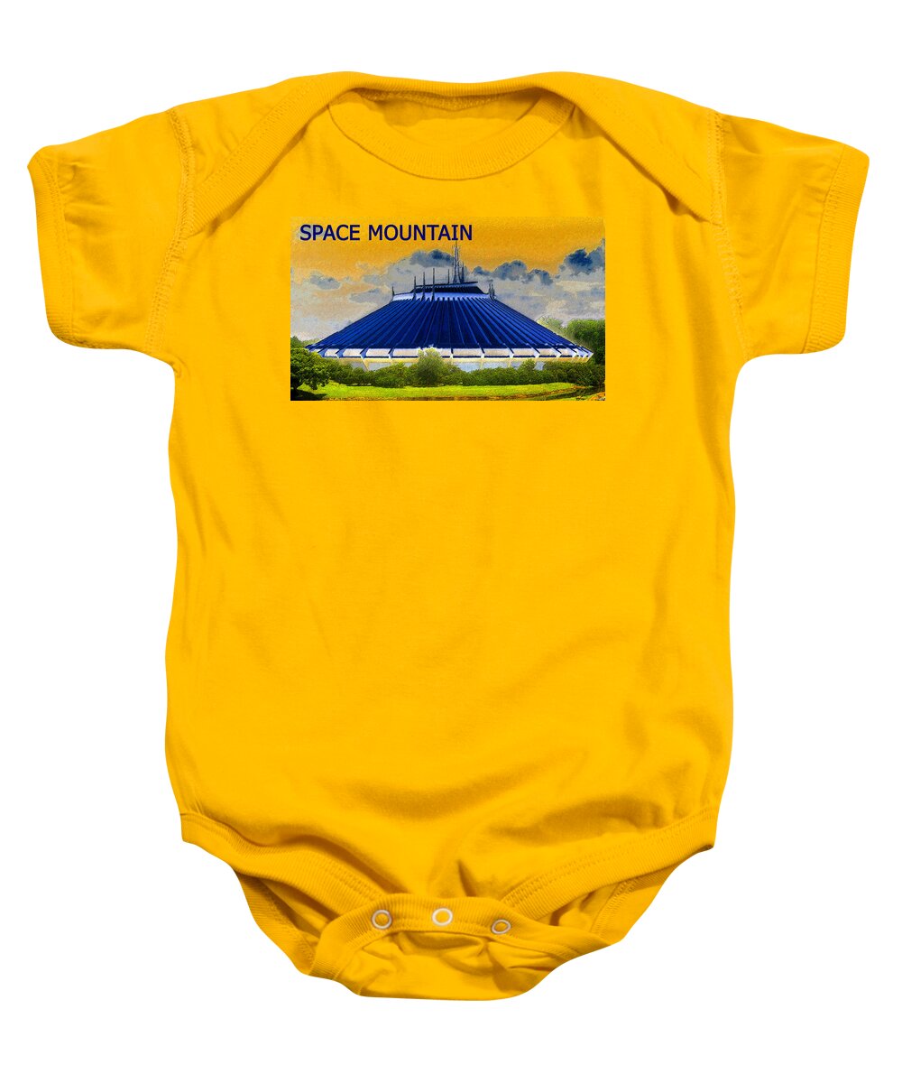 Art Baby Onesie featuring the painting Space Mountain by David Lee Thompson