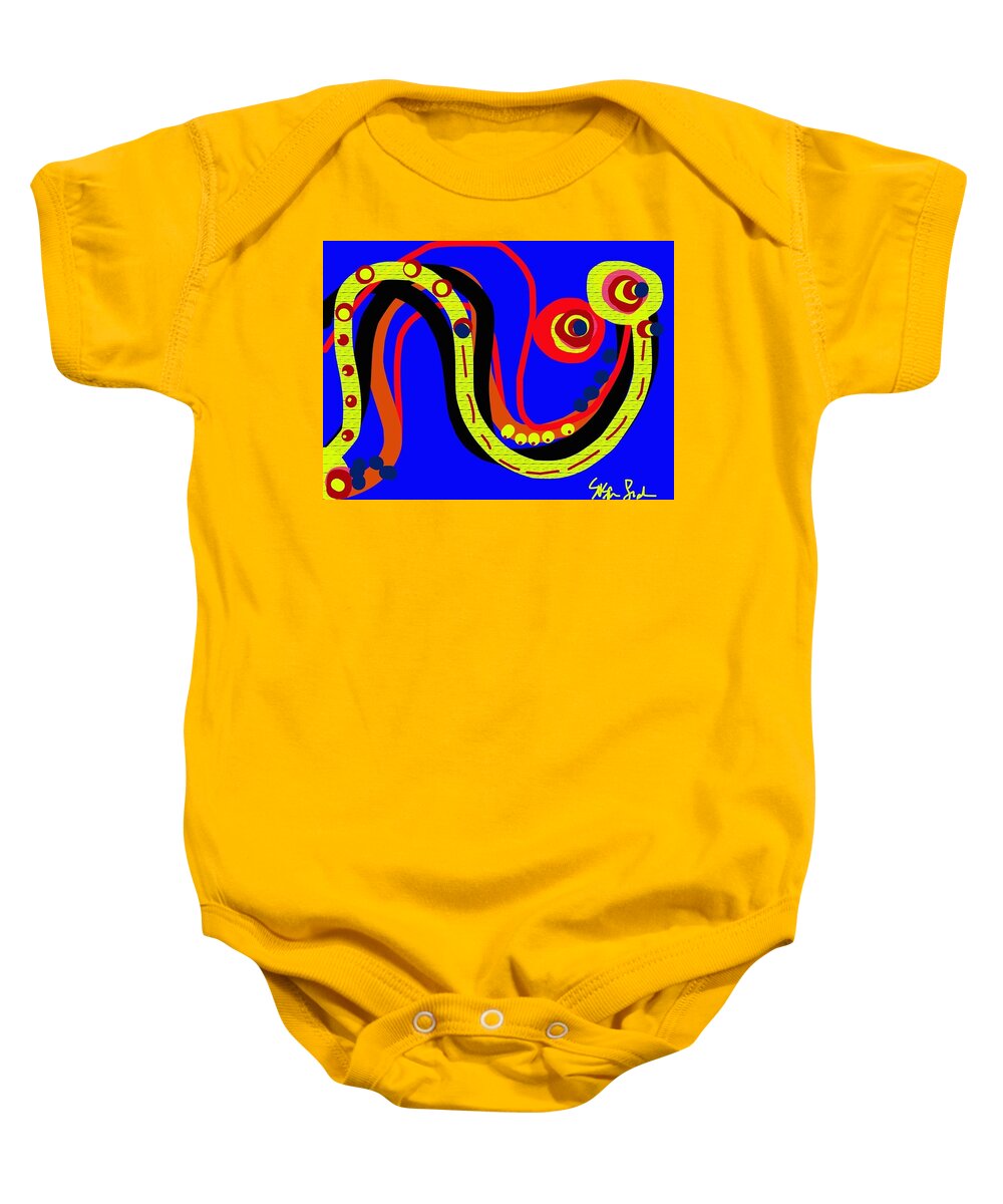Abstract Baby Onesie featuring the digital art Space Was her Place in Memoriam to Sally Ride by Susan Fielder