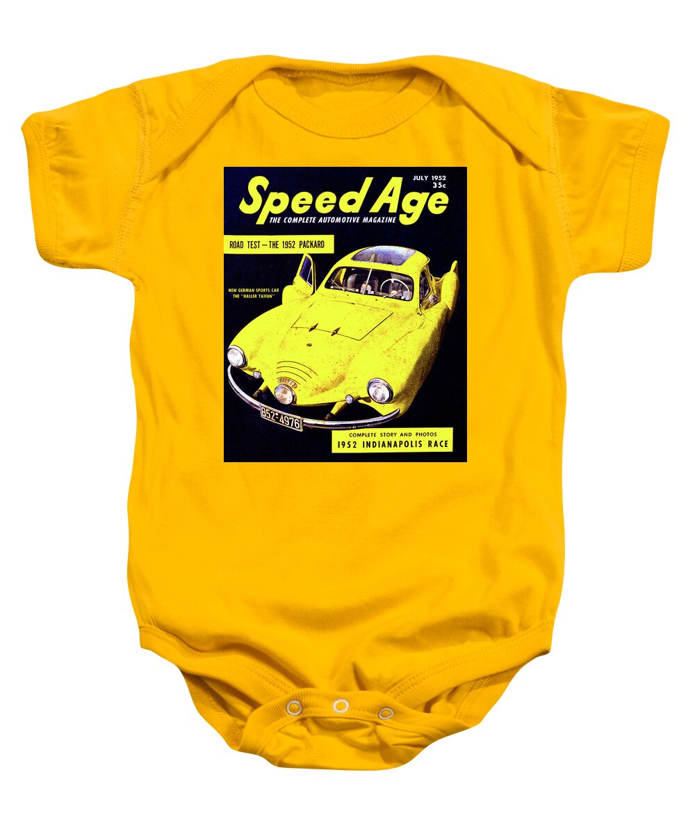 Speed Age Magazine Cover Baby Onesie featuring the photograph Speed Age Mag July 1952 by David Lee Thompson