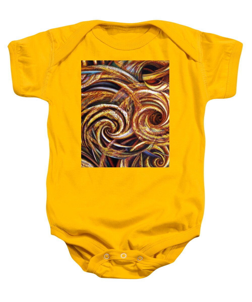 Spiritual Baby Onesie featuring the painting Spiral Journey by Nad Wolinska