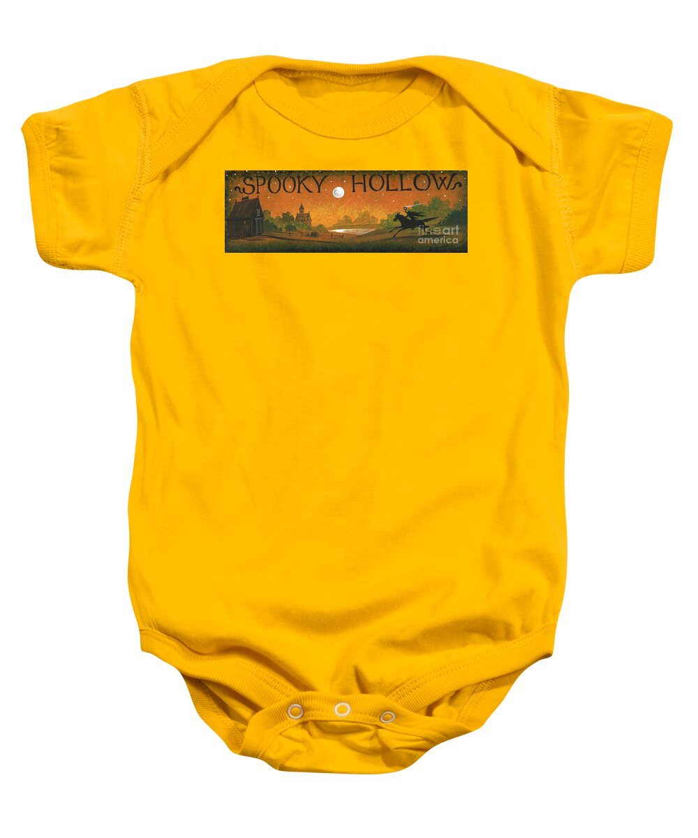 Print Baby Onesie featuring the painting Spooky Hollow by Margaryta Yermolayeva