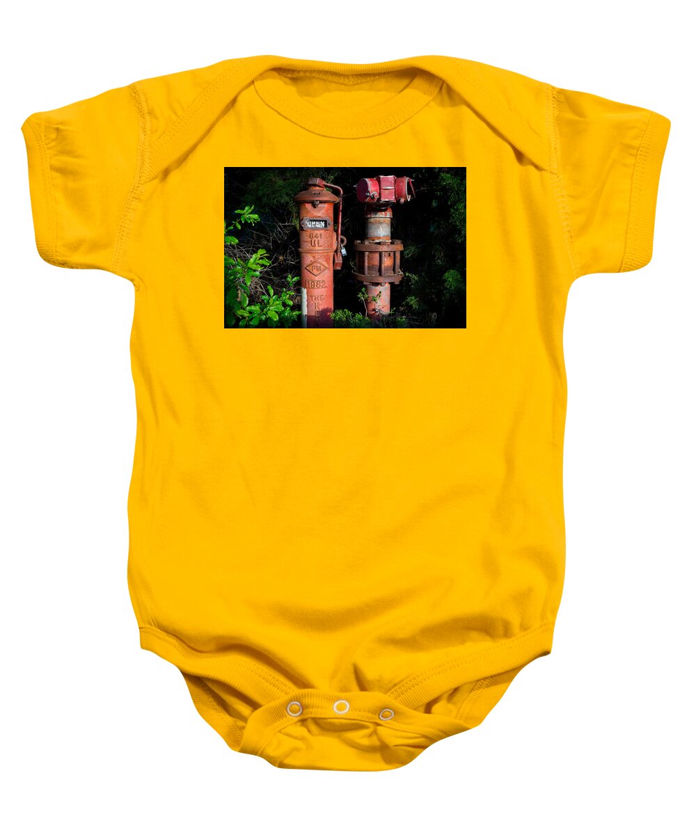 Standpipes Baby Onesie featuring the photograph Standpipes by Derek Dean