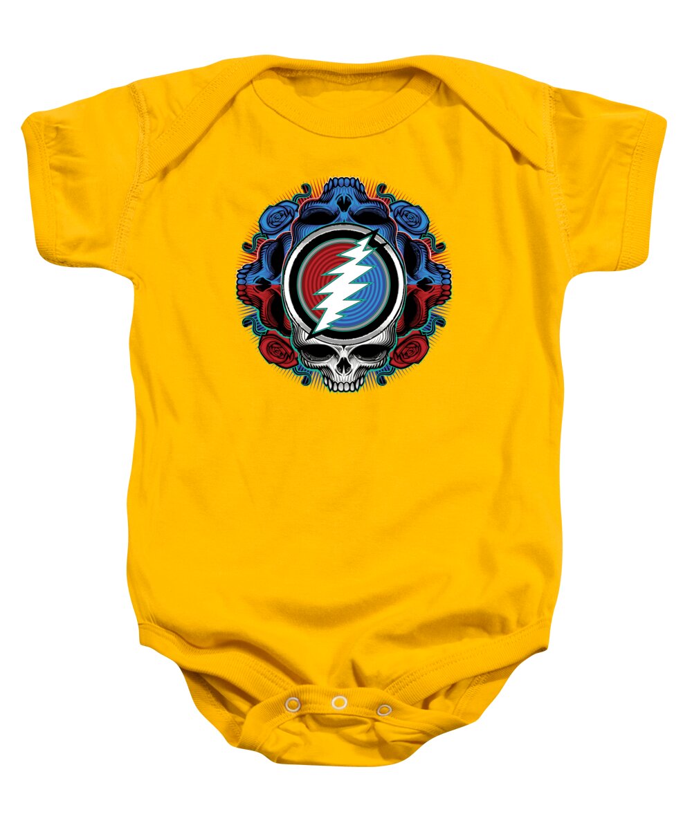Steal Your Face Baby Onesie featuring the digital art Steal Your Face - Ilustration by The Bear
